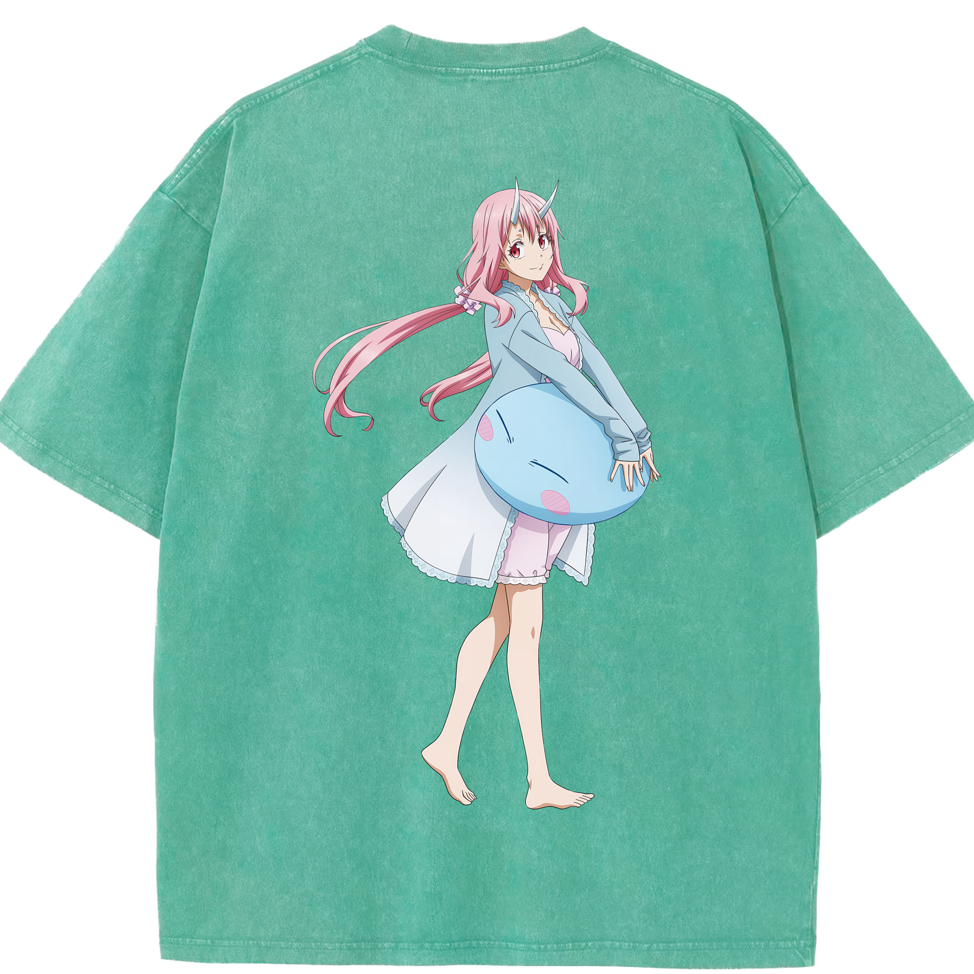 （画像用） 転スラ Regarding Reincarnated to Slime 綿100% ヴィンテージ風 半袖Tシャツ（背面プリント）